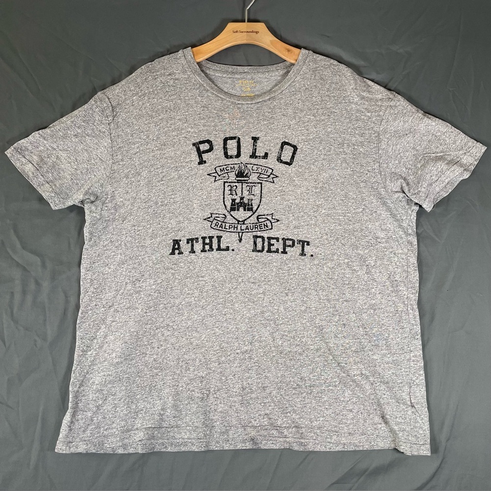 Polo Ralph Lauren T-Shirt Men's Large Gray Short Sleeve "Athletic Department"